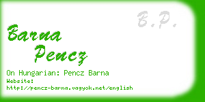 barna pencz business card